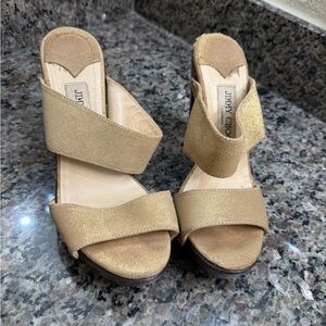 Jimmy Choo Gold Mules